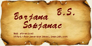 Borjana Sopjanac vizit kartica